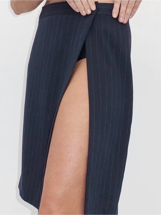 Miista Dresses & Skirts - Miista Black Pinstripe Midi Dorina Skirt